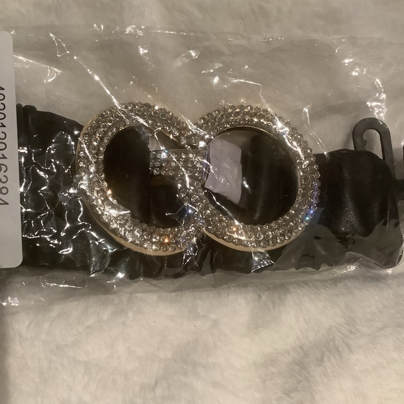 Ashley Stewart Plus Size Crystal Embellished Ruched Belt (6.0) - Picture 5 of 5